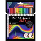 STABILO Pen 68 brush ARTY Marcatore Multicolore 18 pz