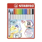 STABILO Pen 68 brush marcatore Multicolore 15 pezzo(i)