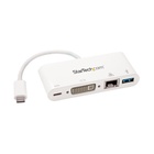STARTECH Adattatore Multiporta per Portatili USB-C - Power Delivery - DVI - GbE - USB 3.0