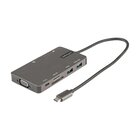 STARTECH Adattatore Multiporta USB C - Dock da viaggio HDMI 4K 30Hz o VGA - Hub USB 3.0 5Gbps (porte USB A / USB C) - 100W Power Delivery - SD/Micro SD - GbE - Cavo 30cm - Mini Docking Station USB tipo C