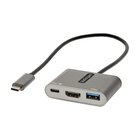 STARTECH Adattatore multiporta USB C - USB-C a HDMI 4K - 100W PD Pass-Through - Hub USB 3.0 5Gbps (1xType-C/1xA) - Mini Dock USB-C - Dock USB-C da Viaggio - Docking Station Portatile per Laptop