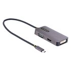 STARTECH Adattattore USB C a HDMI DVI o VGA Adattatore video multiporta fino a 4K 60Hz Compatibile con Thunderbolt 3 e 4 Adattatore USB type C a VGA HDMI da viaggio in Alluminio