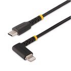 STARTECH Cavo USB-C a Lightning da 1 m - Cavo di ricarica/sincronizzazione da USB Tipo-C a Lightning in fibra aramidica resistente con angolo a 90 gradi - Certificato Apple MFi - Cavo ricarica iPhone robusto