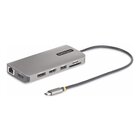 STARTECH .com Adattatore multiporta USB-C a tre monitor, HDMI/ DisplayPort, hub 4x USB, 100W PD, GbE, lettore di schede SD/MicroSD