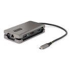 STARTECH .com Adattatore Multiporta USB-C - Docking Station USB Type C con HDMI/DP 4K60Hz - Hub USB a 3 porte (1x ricarica) - PD 100W - GbE - Convertitore\Mini Dock USB-C HDMI/DP - Cavo Integrato avvolgente 30cm