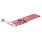 STARTECH .com Adattatore PCI Express M.2 NVMe - Scheda Adattatore PCIe 4.0 x8 x16 a Doppio SSD M.2 NVMe or AHCI, 7.8Gbps per disco - Biforcazione richiesta - Compatibile con Windows/Linux