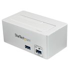 STARTECH .com Docking station per dischi rigidi SATA USB 3.0 SSD/HDD con hub USB di ricarica rapida integrato e supporto UASP per SATA 6 Gbps - Bianco