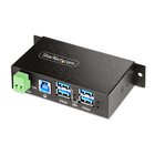 STARTECH .com Hub USB gestito a 4 Porte con 4x USB-A, Alloggiamento industriale in metallo resistente, Protezione ESD e contro le sovratensioni, Montabile a parete/scrivania/supporto, USB 3.0/3.1/3.2 Gen 1 5Gbps