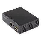 STARTECH .com Media converter fibra a Ethernet 60W - Convertitore gigabit fibra ottica rame per uso industriale - PoE+ Media converter fibra multimodale/monomodale - SFP a RJ45 - IP-30 / - 40 to +75&deg;C