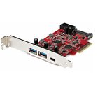 STARTECH .com Scheda PCIe a 5 porte USB - Scheda PCIe USB 3.1 Gen 2 10Gbps con 1x USB-C e 2x USB-A - 1x 2 porte IDC (espansione interna per header USB 5Gbps) - Scheda Controller PCI Express USB C