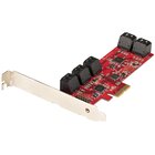 STARTECH .com Scheda PCIe SATA - Scheda di Espansione PCIe SATA a 10 porte - 6 Gbps - Staffa a Profilo Basso/Alto - 10 Connettori SATA - ASM1062 Senza Raid - Convertitore da PCI Express a SATA