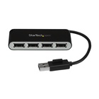 STARTECH Hub USB 2.0 portatile a 4 porte con cavo integrato - Perno e Concentratore USB compatto - Mini Hub USB2.0