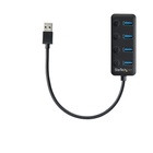 STARTECH Hub USB 3.0 a 4 porte - 4x USB-A con Swith On/Off Individuale