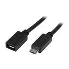 STARTECH Prolunga Micro USB M/F Cavo di estensione Micro-USB 50cm Nero