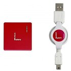 URBAN FACTORY MHU04UF, Rosso, 1x USB/Mini USB