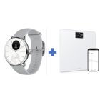 Whitings Scanwatch 2 38mm - Bianco con monitoraggio della salute tramite App + Bilancia Intelligente Wi-Fi con Monitoraggio dell'IMC, Pesapersone Digitale e Sincronizzazione con l'App tramite Bluetooth o Wi-Fi, Bianca