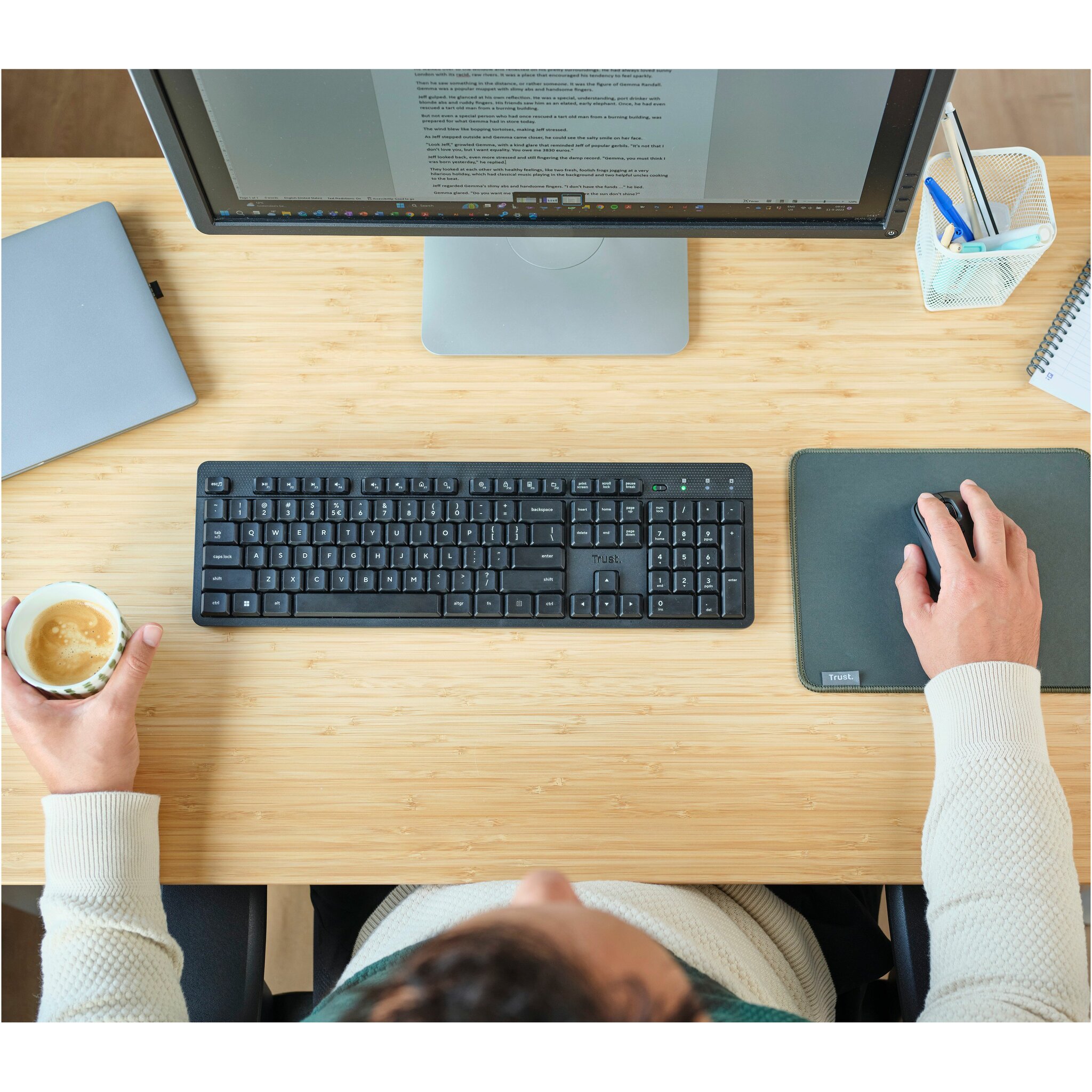 Tastiera Ergonomica Wireless Adesso Tru-Form 1500 Con Mouse Laser - Layout USA - 5