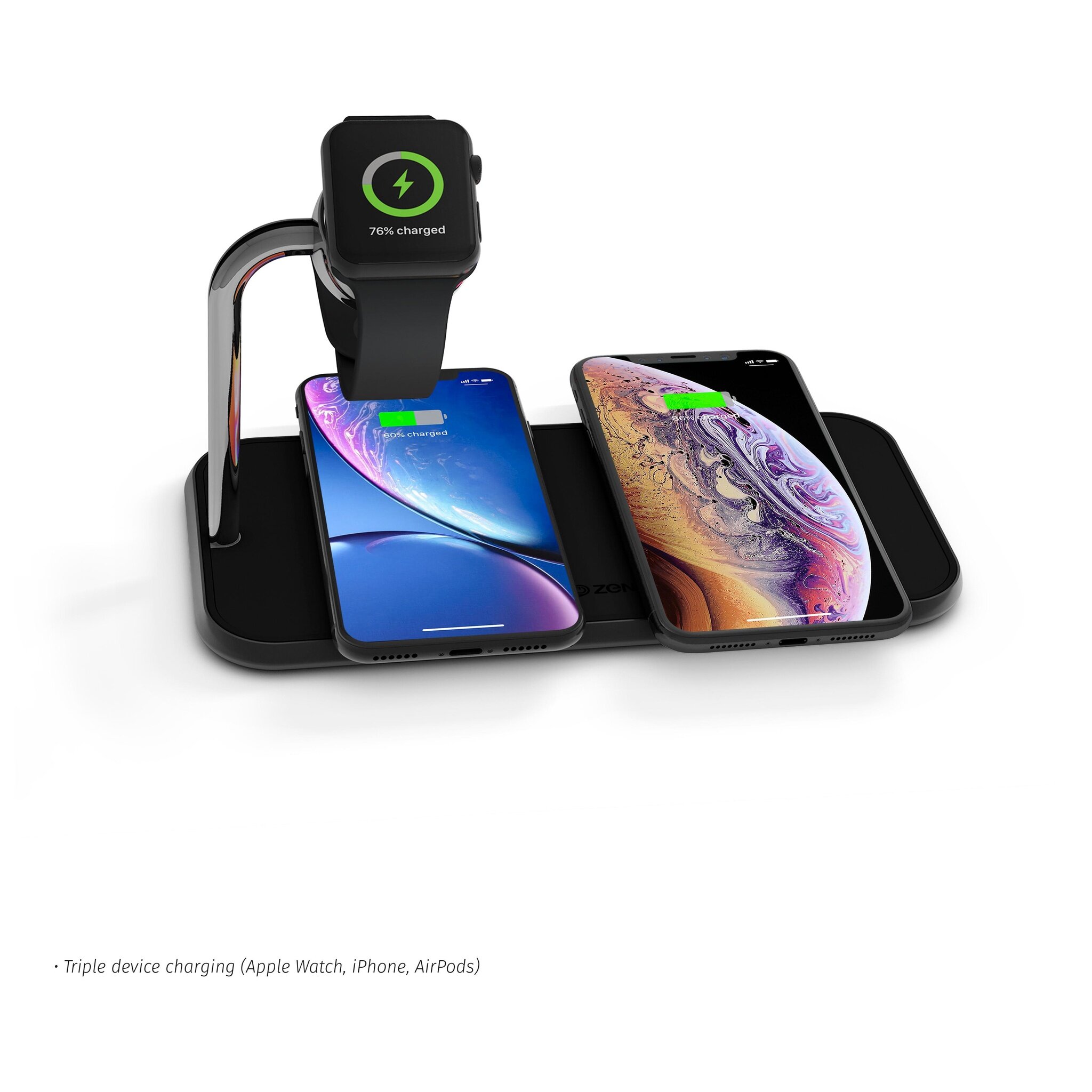 Zens Qi Stand Di Ricarica Wireless 10W – Bianco, Ricarica Veloce Samsung E Spegnimento Automatico - 2
