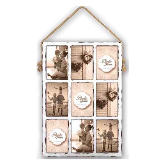 Cornici Quadrate In Legno Rustico 10x10 Cm - Set Da 2 - Con Plexiglass - Da Tavolo O Da Parete - Perfette Per Foto Ricordo - 4