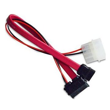 Akasa AK-CB050 cavo SATA 0,2 m Molex (4-pin) Rosso