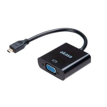 Akasa AK-CBHD21-15BK cavo e adattatore video 0,15 m HDMI tipo D (Micro) VGA (D-Sub) Nero