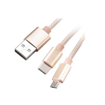 Akasa AK-CBUB42-12GL cavo USB 1,2 m USB 2.0 USB A USB C/Micro-USB B Oro