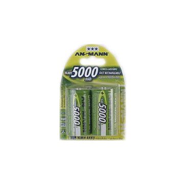 Ansmann 1x2 Batteria NiMH Mono 5000 mAh