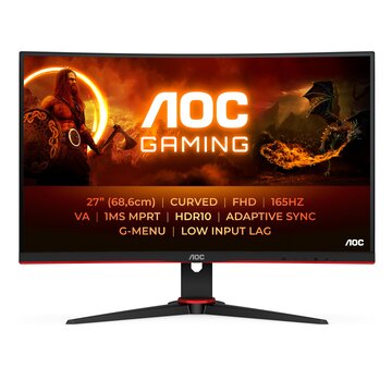 AOC G2 C27G2E/BK Monitor Gaming 27 Full HD 1920x1080 VA Panel Curved 1500R 165Hz 1ms