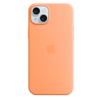 Custodia magsafe in silicone per iphone 15 plus - aranciata