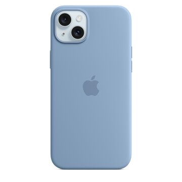 Custodia magsafe in silicone per iphone 15 plus - blu inverno