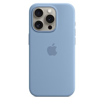 Custodia magsafe in silicone per iphone 15 pro - blu inverno