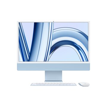 Imac con retina 24'' display 4.5k m3 chip con 8-core cpu e 10-core gpu, 512gb ssd - blu