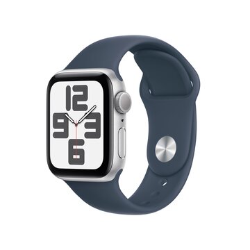 Apple Watch SE GPS Cassa 40mm in Alluminio Argento con Cinturino Sport Blu Tempesta - M/L