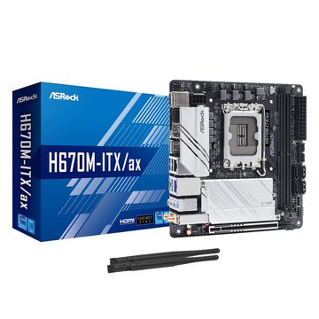 ASRock 1700 H670M-ITX/ax Intel H670 LGA 1700 Mini ITX