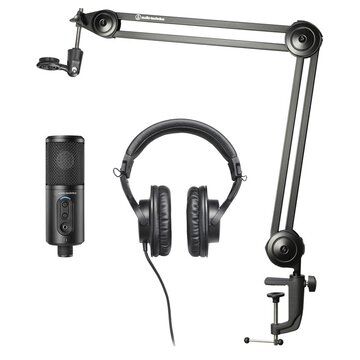 Audiotechnica Pacchetto creatore di contenuti - nero con staffa cuffie e microfono