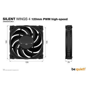 Be Quiet! SILENT WINGS 4 | 120mm PWM Ventola per Case 12 cm Nero 1 pz
