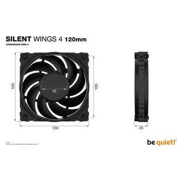 Be Quiet! SILENT WINGS 4 | 120mm Ventola per Case 12 cm Nero 1 pz