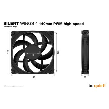 Be Quiet! SILENT WINGS 4 | 140mm PWM Ventola per Case 14 cm Nero 1 pz