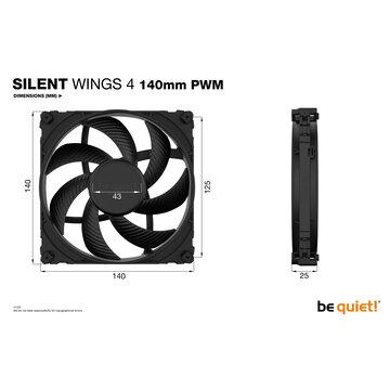 Be Quiet! SILENT WINGS 4 | 140mm PWM Ventola per Case 14 cm Nero 1 pz