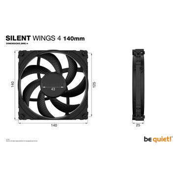 Be Quiet! SILENT WINGS 4 | 140mm Ventola per Case 14 cm Nero 1 pz