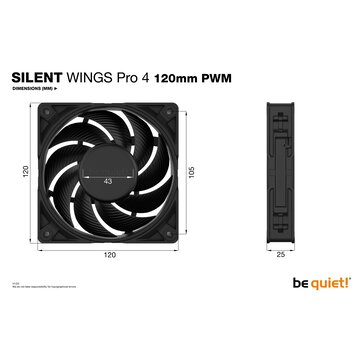 Be Quiet! SILENT WINGS PRO 4 | 120mm PWM Ventola per Case 12 cm Nero 1 pz