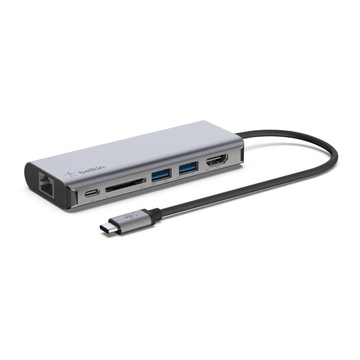 Belkin AVC008BTSGY Hub di interfaccia USB 3.2 Gen 1 Nero, Grigio