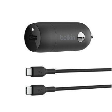 Boostcharge caricabatteria da auto usb-c da 30 w + cavo da usb-c a usb-c