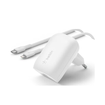 Belkin Caricabatteria da parete USB-C PD 3.0 PPS da 30 W + Cavo USB-C con connettore Lightning