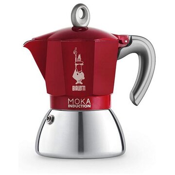 Bialetti Moka Induktion 0,28 L Rosso, Acciaio inossidabile