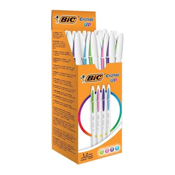 Bic Cristal Up Blu, Verde, Rosa, Porpora Medio 20 pezzi