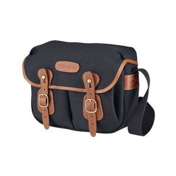 Billingham Borsa Hadley Small Tela Nero/Bordi Cuoio marrone chiaro + finiture ottone