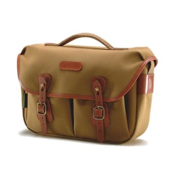 Billingham Borsa Hadley Pro Tela Khaki/Bordi Cuoio marrone chiaro + finiture ottone