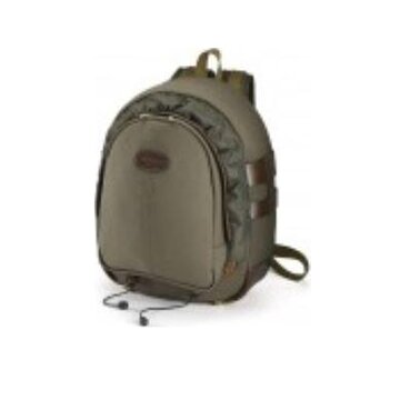 Billingham Zaino Rucksack 25 FibreNyte Verde Salvia/Bordi Cuoio cioccolato