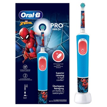 Oral-b spazzolino elettrico ricaricabile pro kids con personaggi marvel spider-man, 2 testine, da 3 anni in su. 1 spazzolino